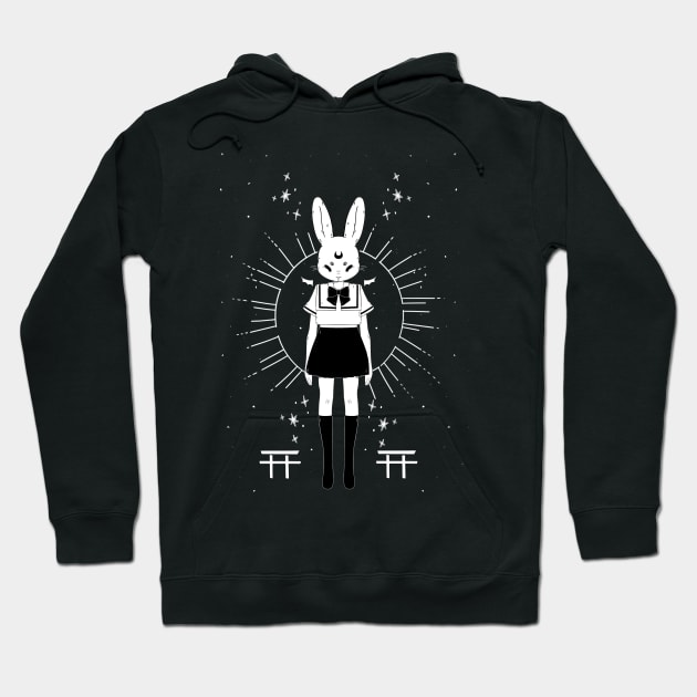 Witch Bunny girl colegial art Hoodie by puuk